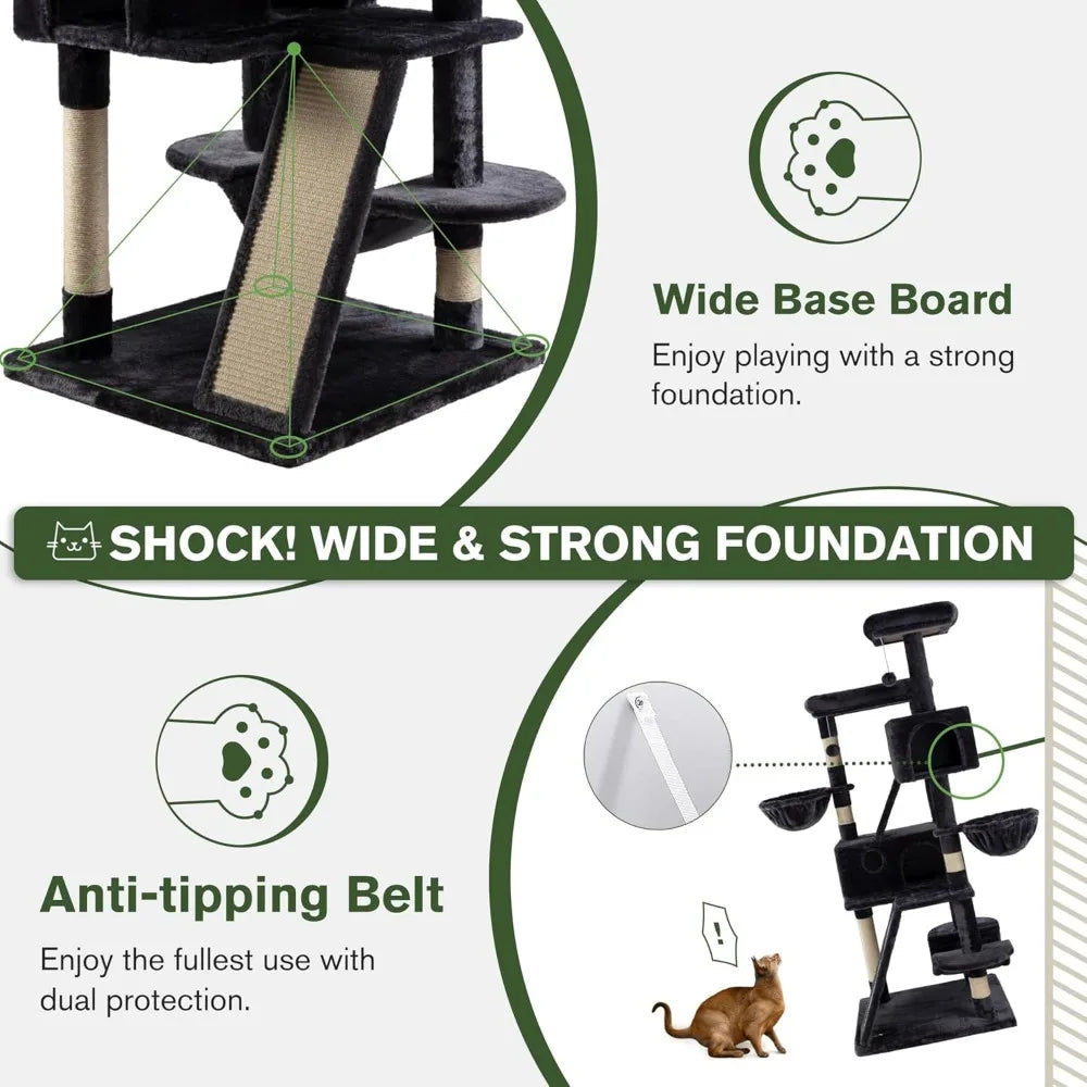 DAFIFY Three Level Cat Tree Tower With Sisal Posts