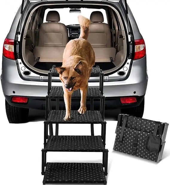 Portable Dog Ramps For Large Dogs Non Slip Steps 200 Lbs