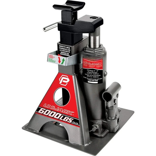 3 Ton, Bottle Jack and Jack Stands in One, 6000 Pound Capacity, All-in-One Car Lift, Heavy Duty Vehicle Unijack, Wide
