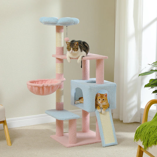 PEQULTICN Flower Cat Tree FourTier Cat Tower Indoor Condo