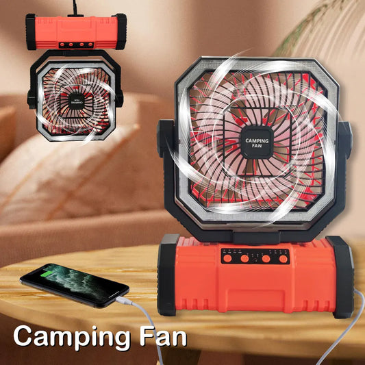 Camping Ceiling Fan 20000Mah Rechargeable Camping Circulator with Light and Remote Control Cool Air Circulation Camping Fan