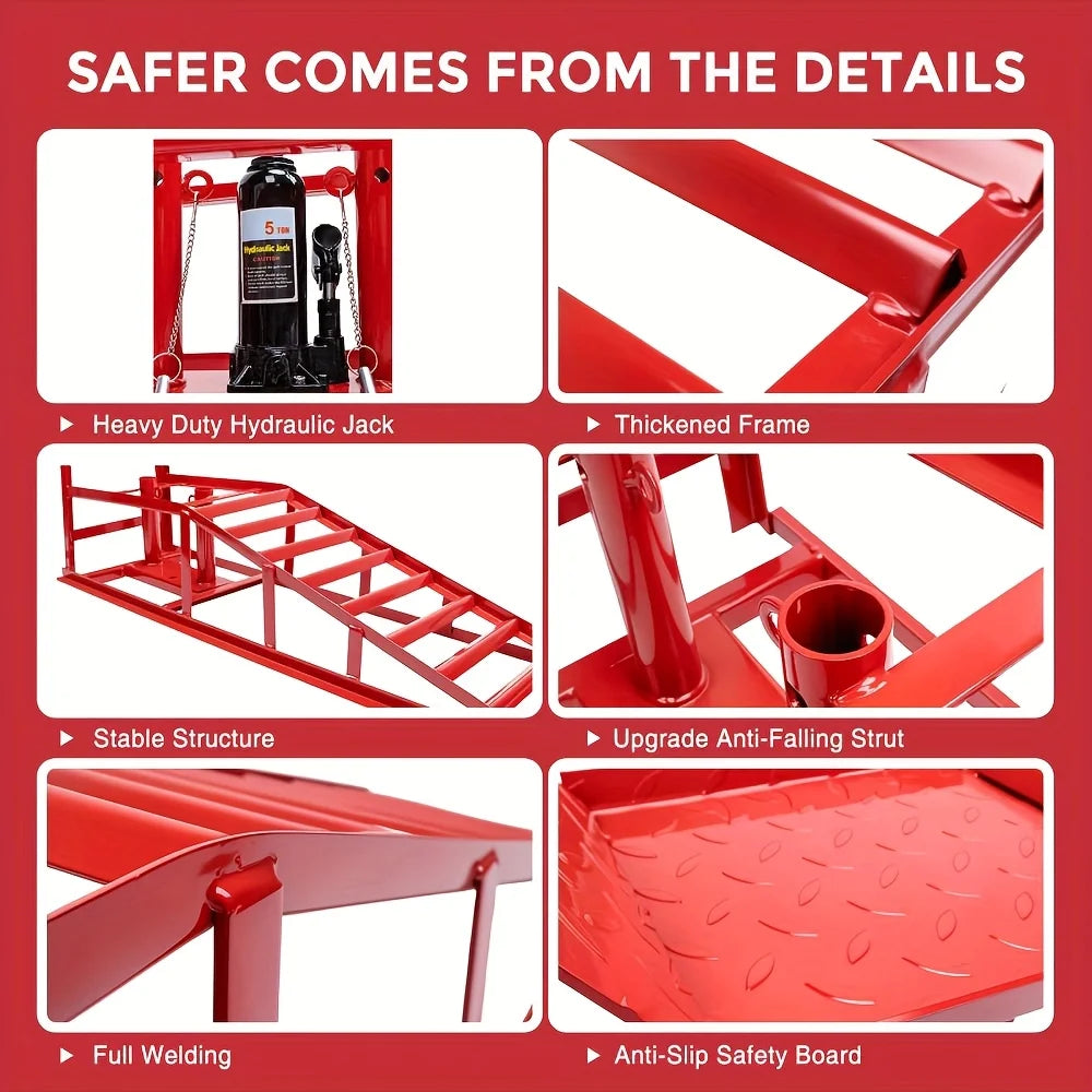 Heavy Duty Hydraulic Car Ramps 11000lbs Floor Jack Lift