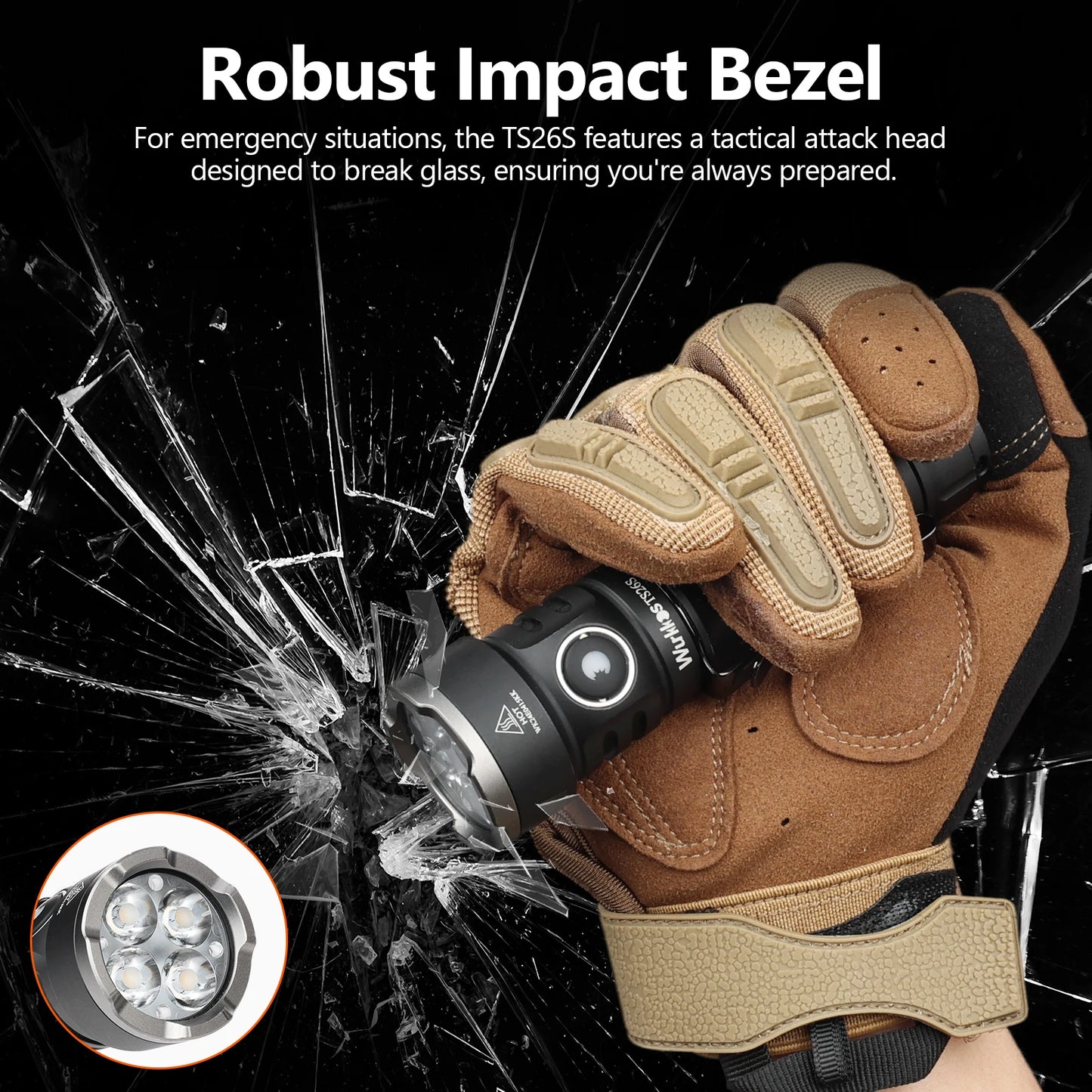 Wurkkos TS26S Rechargeable 21700 Flashlight 3100LM IPX8 Power Bank