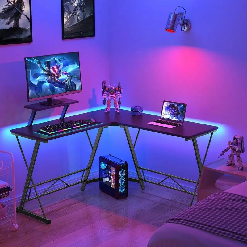 Gaming Furniture Gamer Desk,gaming Desk,L Shaped Gaming Desk Corner Computer Deskcomputer Desk Thick Tables & Desks,black Comput
