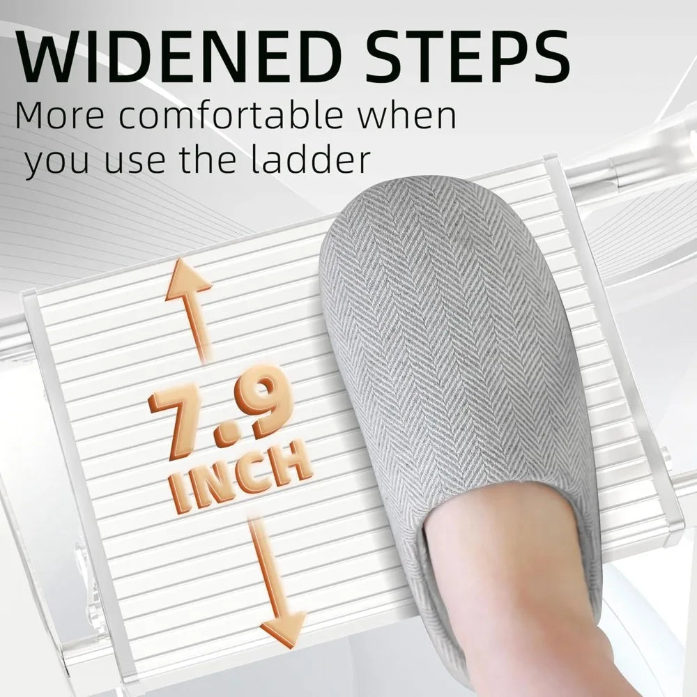 Aluminum Step Ladder Folding With Handrail Lightweight Six Steps