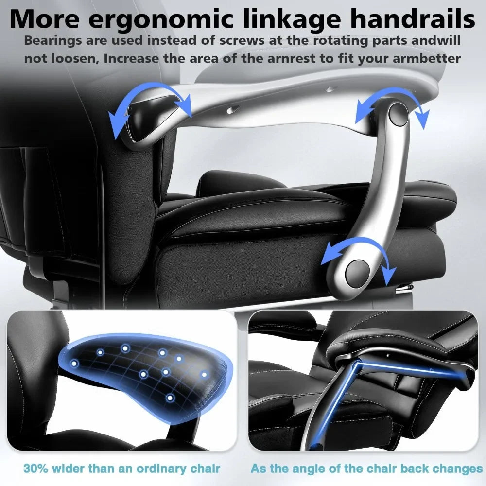 HUANZHUANG Heavy Duty Office Chair With Footrest Lumbar