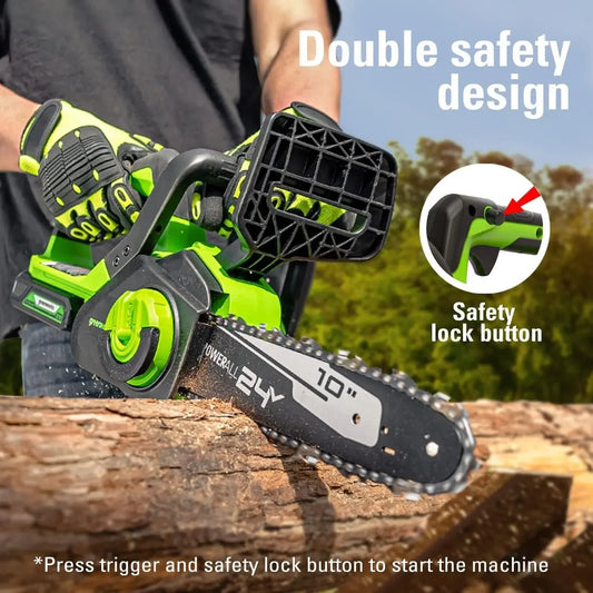 24V Chainsaw,24V Polesaw,Combo Kit(1)2AH Battery, (1) 2A Chargers