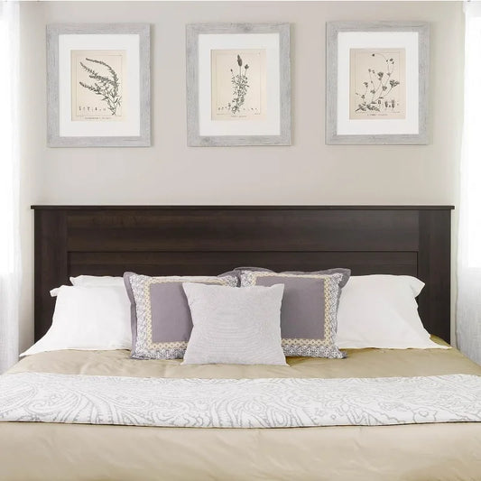 Prepac Stylish Flat Wood Panel King Size Headboard Espresso Finish 81 Inches Wide 48 Inches High