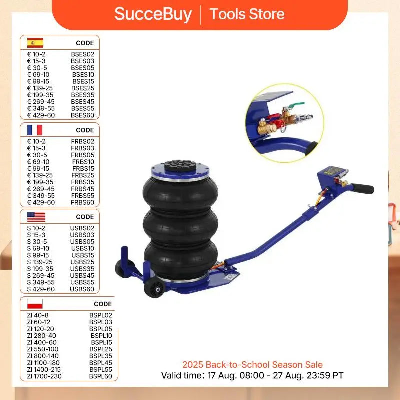 SucceBuy Pneumatic Air Jack Lifter For Cars And Trucks