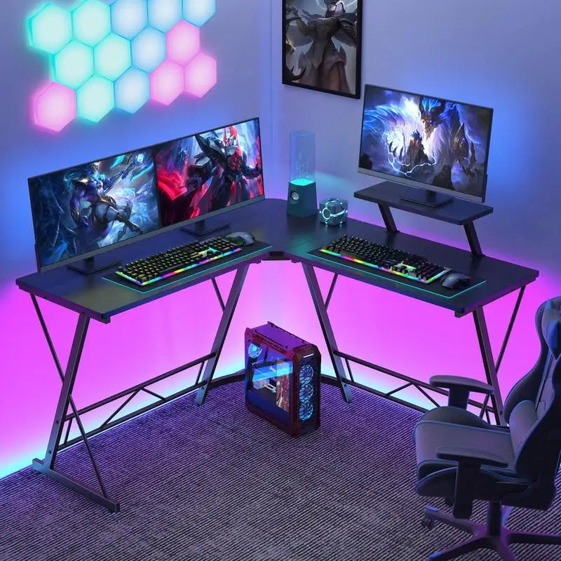 Gaming Furniture Gamer Desk,gaming Desk,L Shaped Gaming Desk Corner Computer Deskcomputer Desk Thick Tables & Desks,black Comput