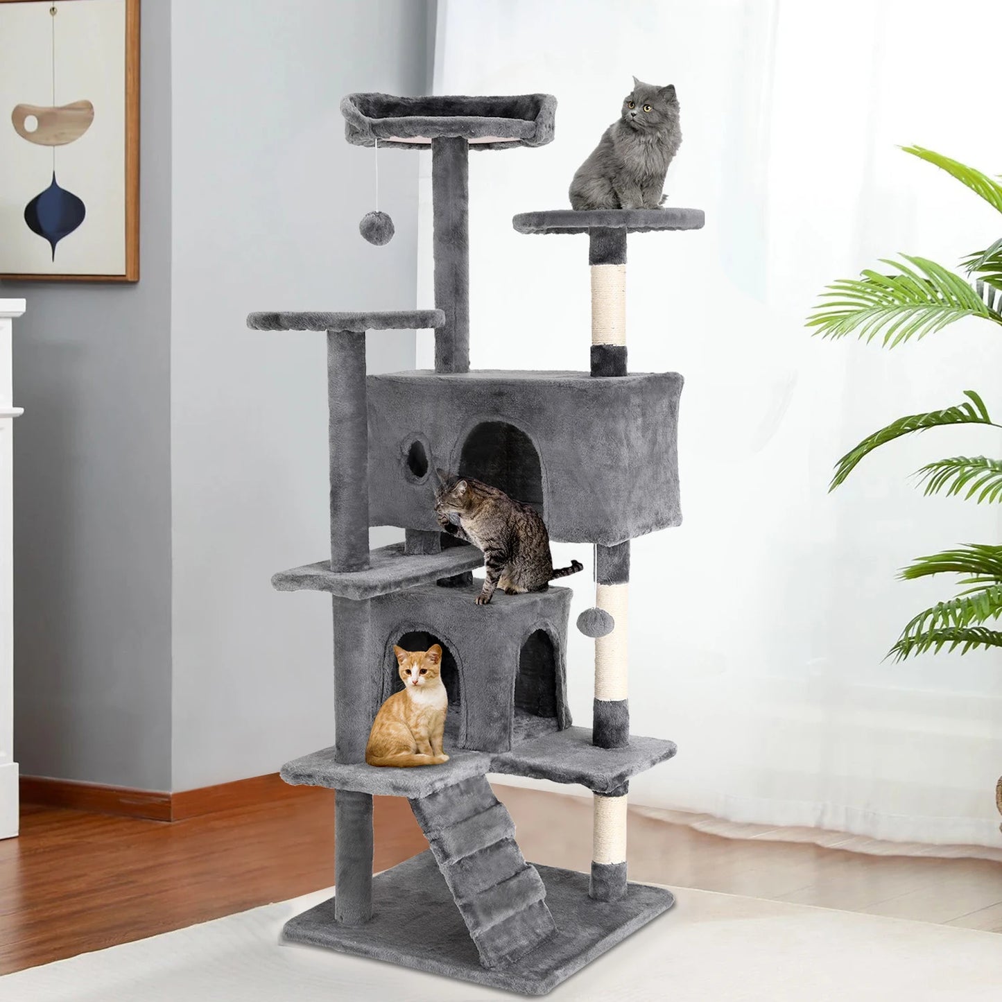 High-concerned Cat Tree Tower With Sisal Scratching Posts