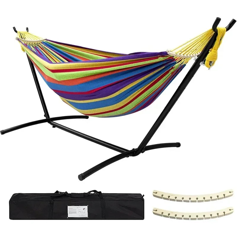 Best seller Hot Sale Double Hammock  Premium Carry Bag Included and Two Anti Roll Balance with Stand Included 450lb Capacity Ste
