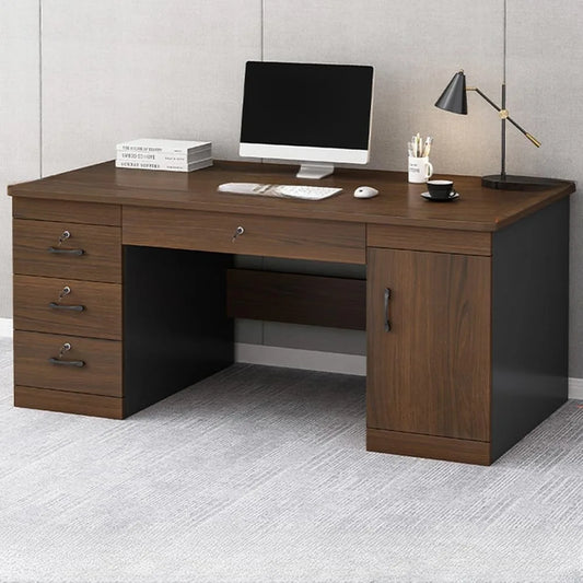 ZHUOTING Office Computer Desk With Locking Drawers Cord Management