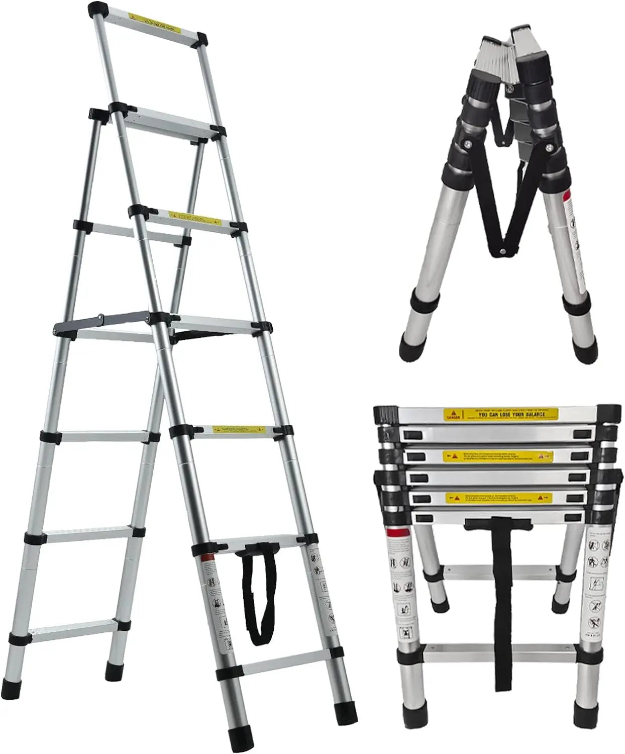DayPlus Telescopic Aluminum Ladder Five And Six Step Extendable