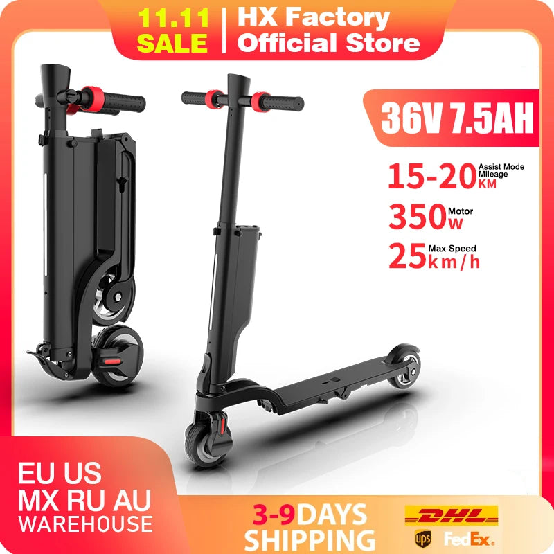 HX Foldable Electric Scooter X6 350W 25kmh For Adults