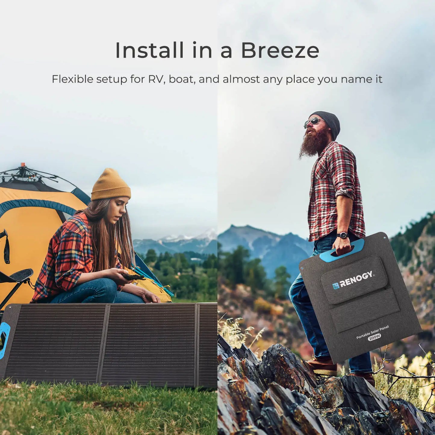 Renogy 200W Portable Solar Panel IP65 Foldable Power Backup