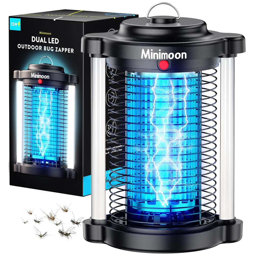 Minimoon Dual LED Bug Zapper Outdoor 4200V Fly Trap