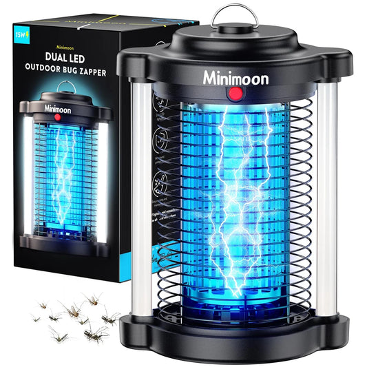 Minimoon Dual LED Bug Zapper Outdoor 4200V Fly Trap