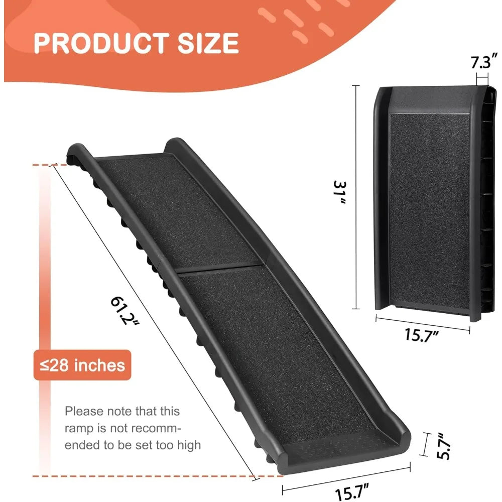 BlackDog Door Folding Ramp Non Slip With Raised Rails