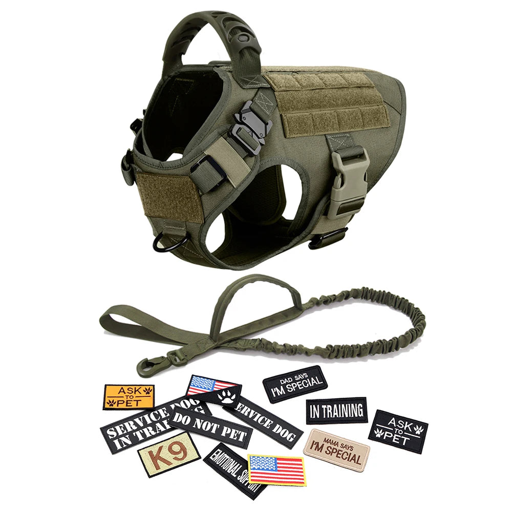 PETRAVELCN Military Large Dog Harness Vest Patches Set