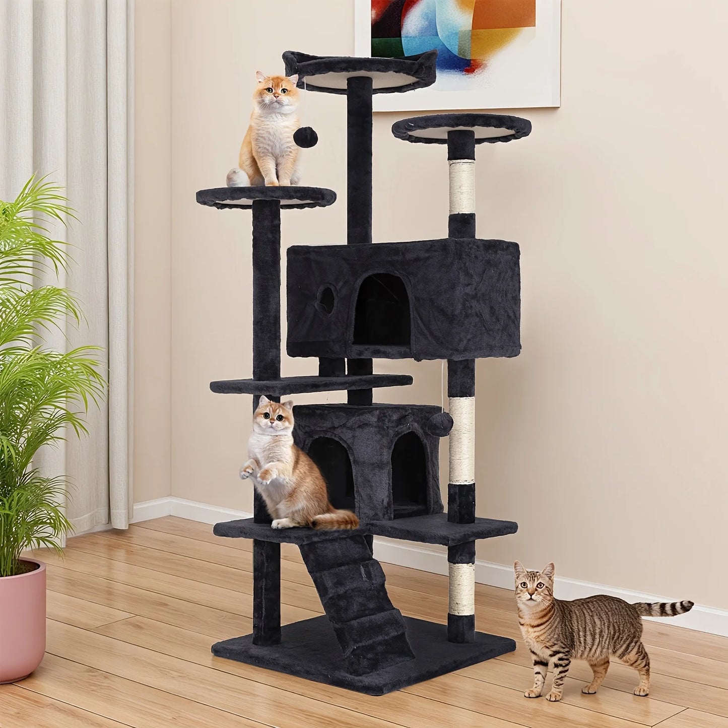 High-concerned Cat Tree Tower With Sisal Scratching Posts
