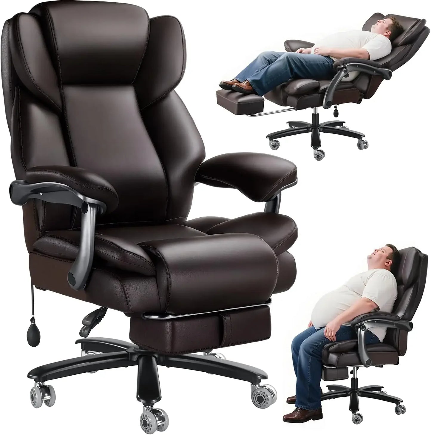 HUANZHUANG Heavy Duty Office Chair With Footrest Lumbar