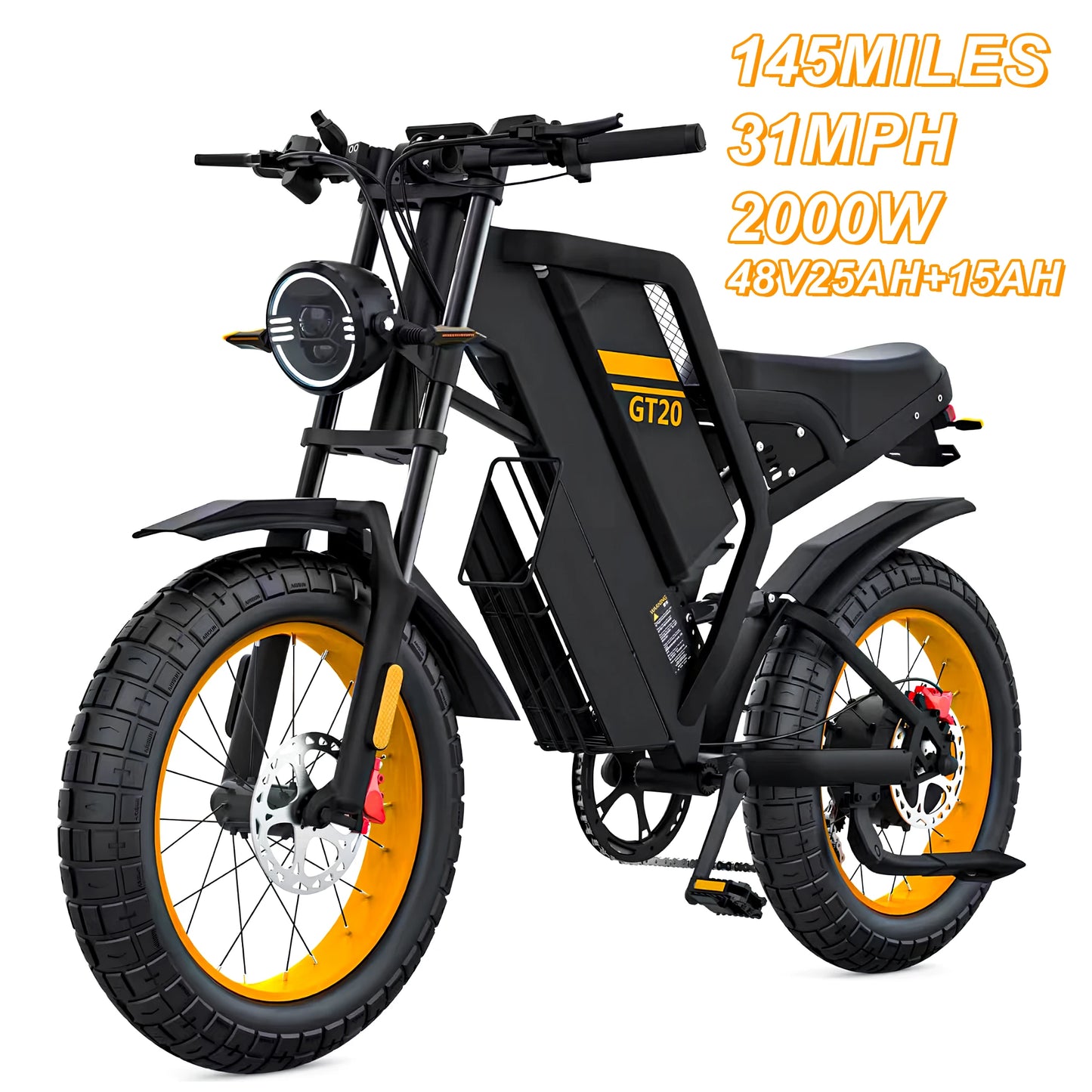 Max Speed Electric Fat Tire Ebike 3000W Removable Battery