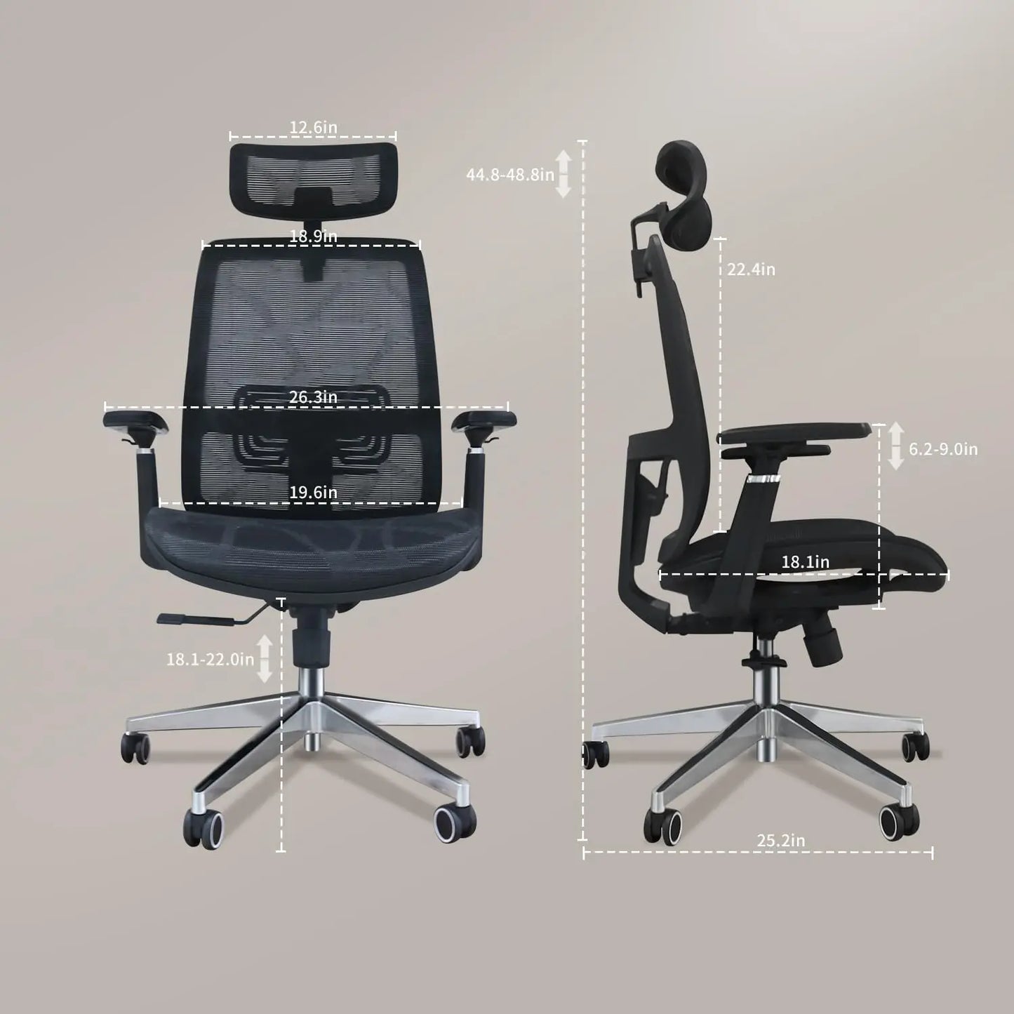 Ergonomics Mesh Lumbar Support Office Chair Tilt High Back