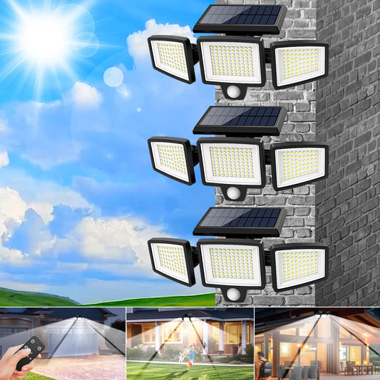 3Pack Outdoor Solar Lights, 210LED 2500LM Motion Sensor