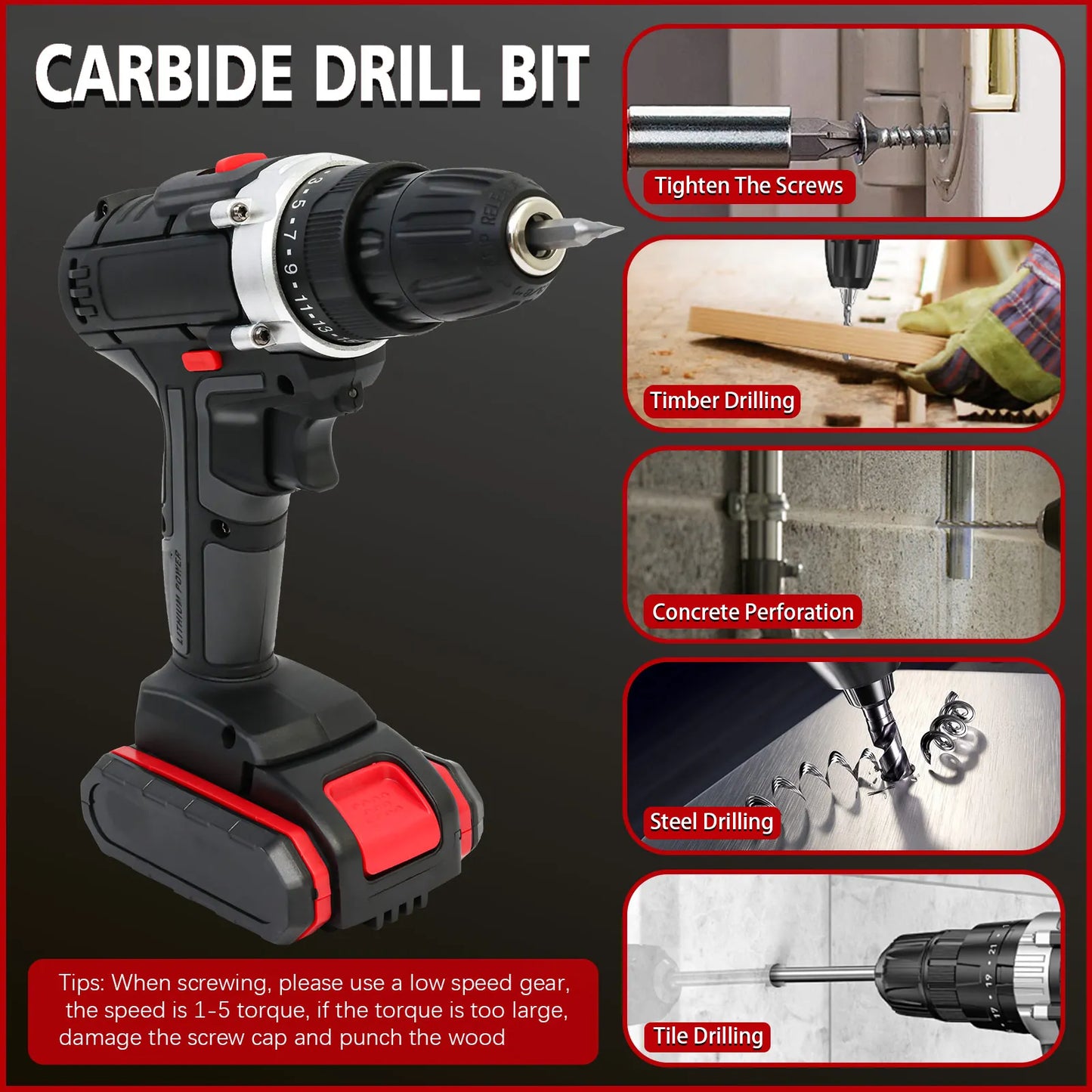 21V Cordless Drill And Impact Driver With 2 Batteries