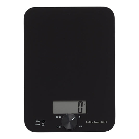 11lb Digital Glass Top Kitchen and Food Scale Measures Liquid and Dry Ingredients, Black