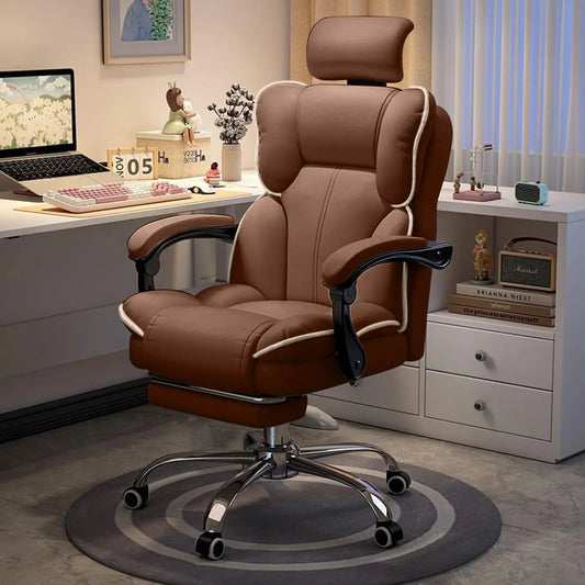 Executive Office Chair with Foot Rest Big and Tall Brown