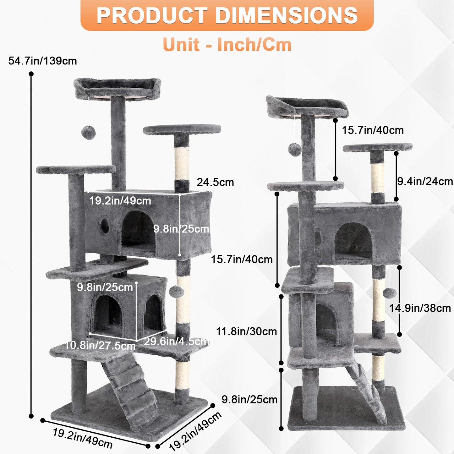 High-concerned Cat Tree Tower With Sisal Scratching Posts