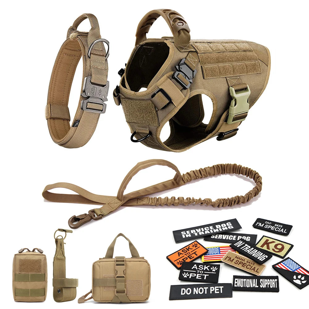 PETRAVELCN Military Large Dog Harness Vest Patches Set