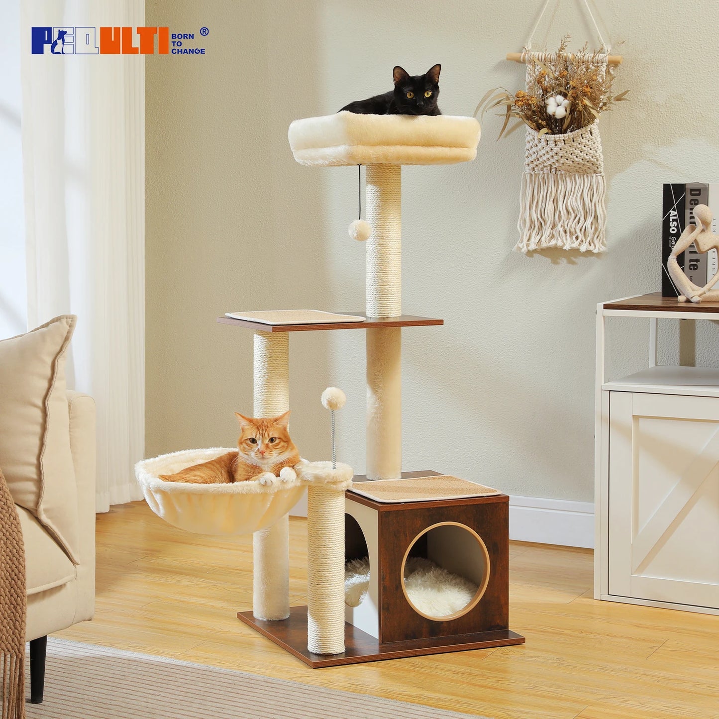 PAWZ Road Multi-Level Wood Cat Tree