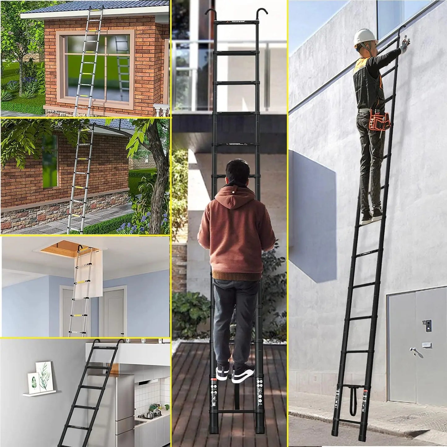 DayPlus Telescopic Ladder With Hooks For Multi Purpose Use
