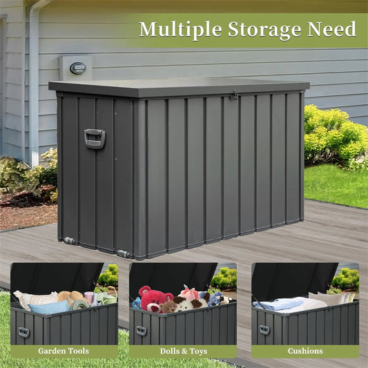 200 Gallon Steel Deck Box Lockable Waterproof Storage Container