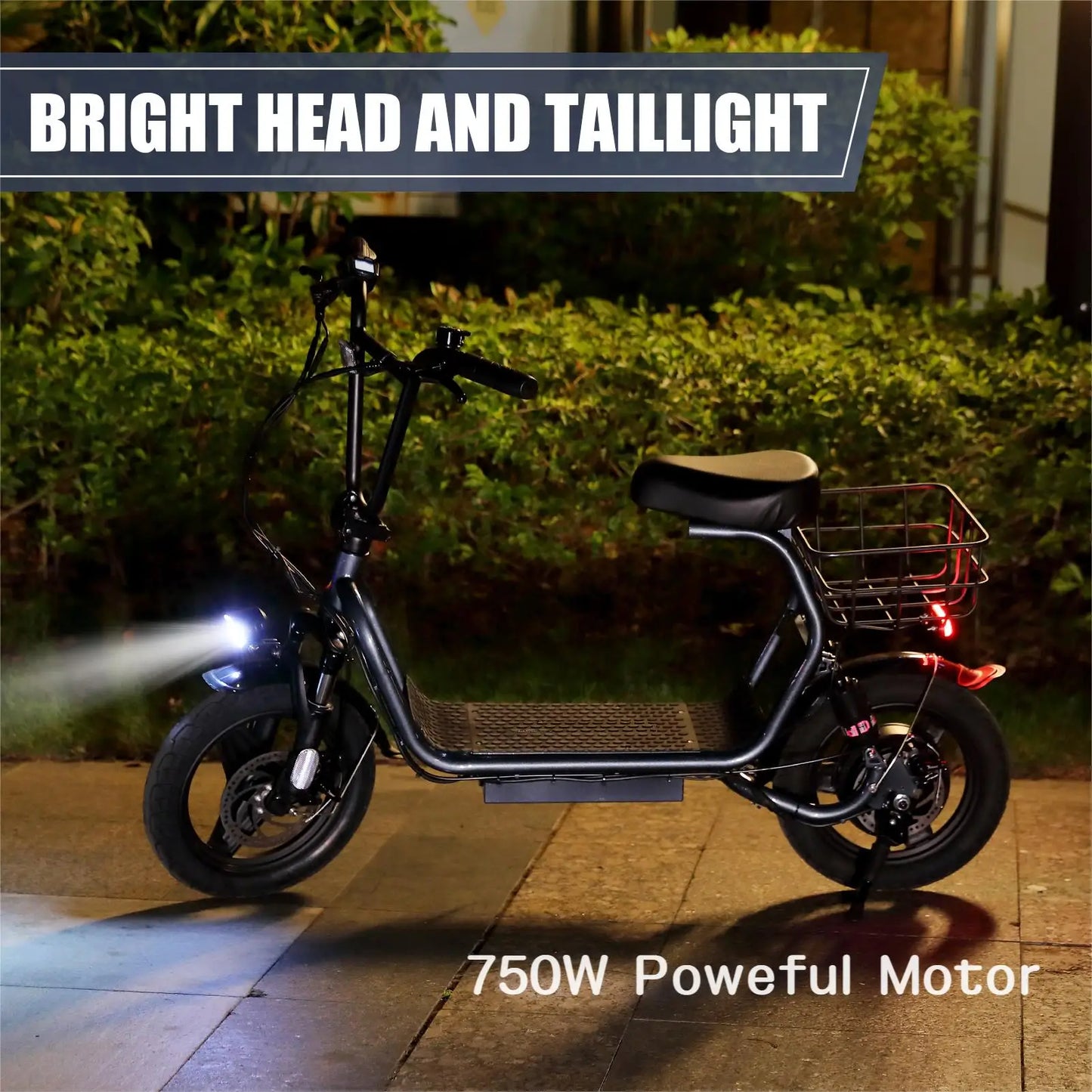 Caroma P5 750W Electric Scooter With Seat Fat Tires