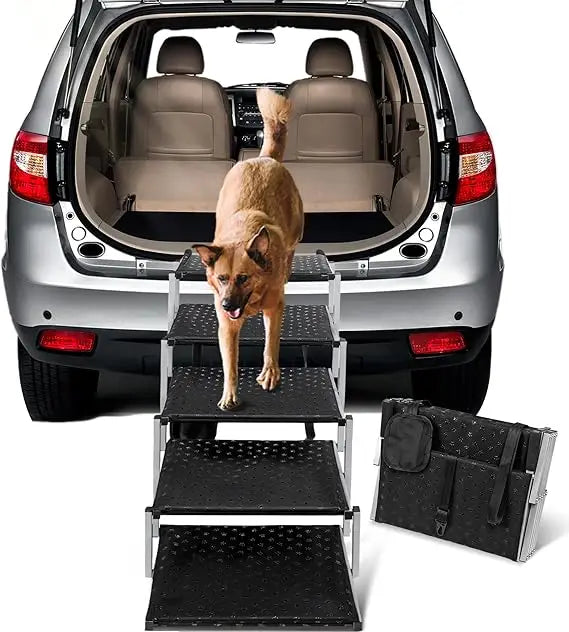Portable Dog Ramps For Large Dogs Non Slip Steps 200 Lbs