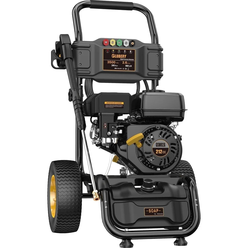 3500 PSI Gas Pressure Washer 2.6 GPM Heavy Duty Power Washer with 30ft Hose Quick Connect Nozzles Home Cleaning Tasks