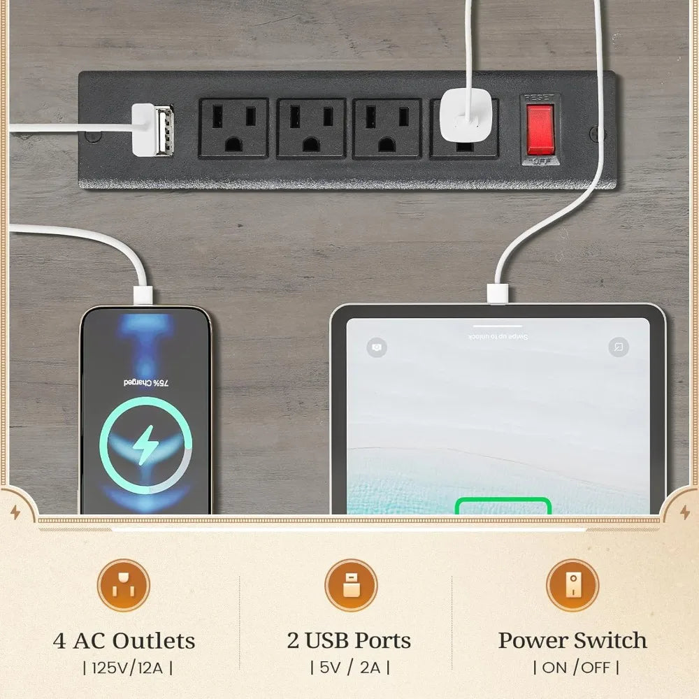 MKDK Executive Computer Desk With Three Drawers Hutch