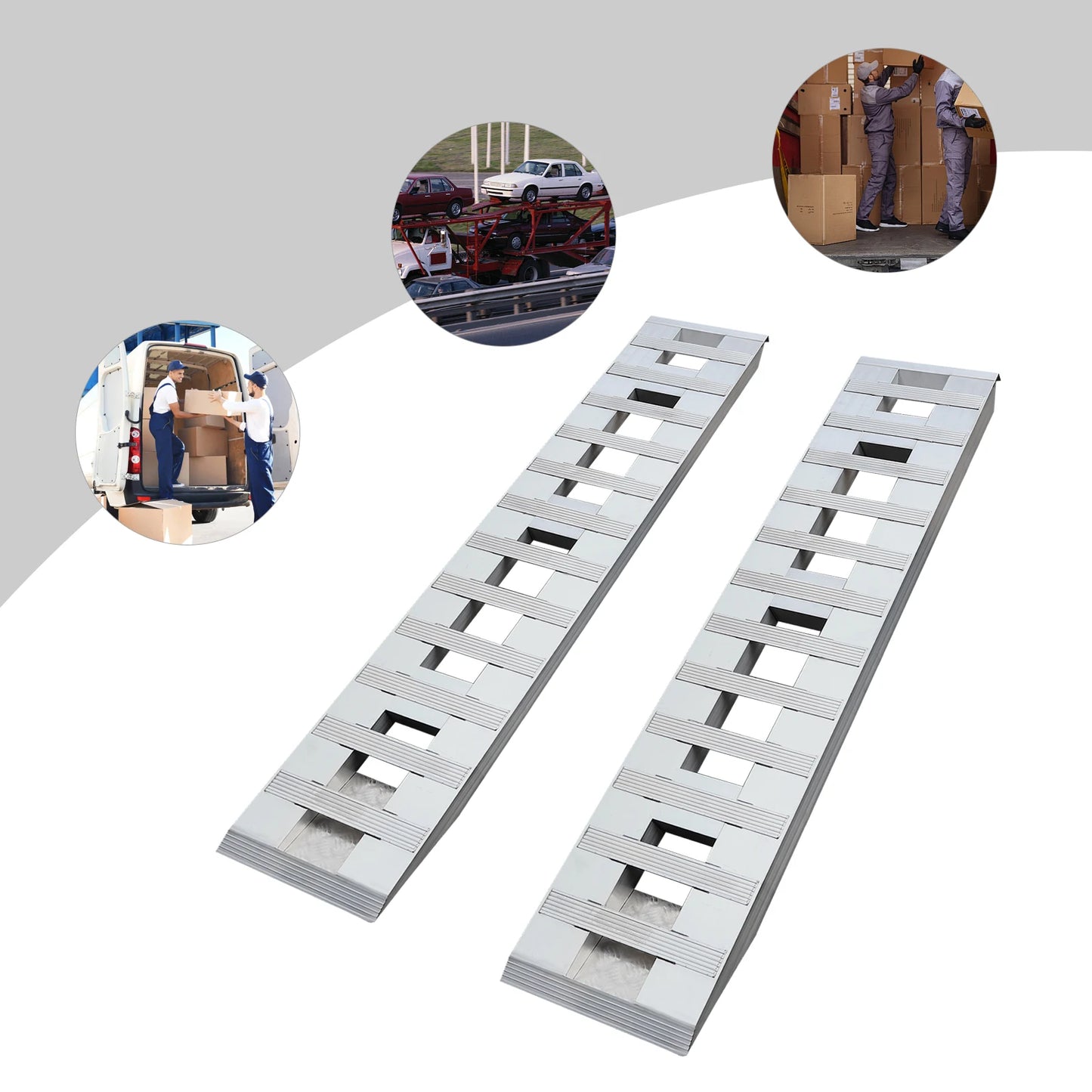 Aluminum Motorcycle Trailer Ramps 3.08t Loading Pair