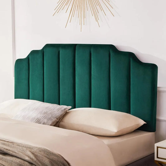 King Upholstered Headboard, Velvet Headboard King, Tufted King Headboard only, Elegantly Curved King Size Headboard only, Modern