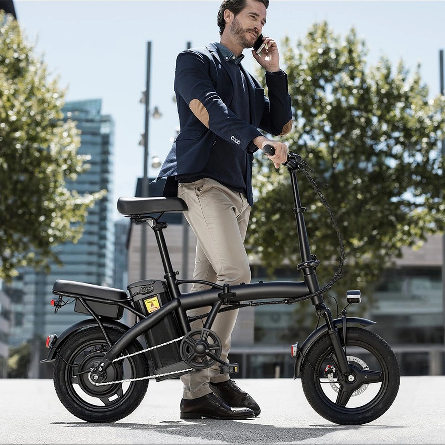 LELEKUAIFolded Folding Electric Bicycle T5-D Two Seat