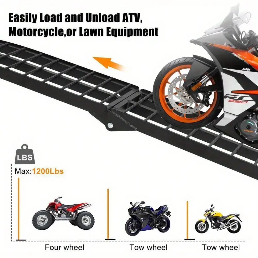 Lightweight Folding Aluminum Arch ATV Ramps Pair 1200 Lbs