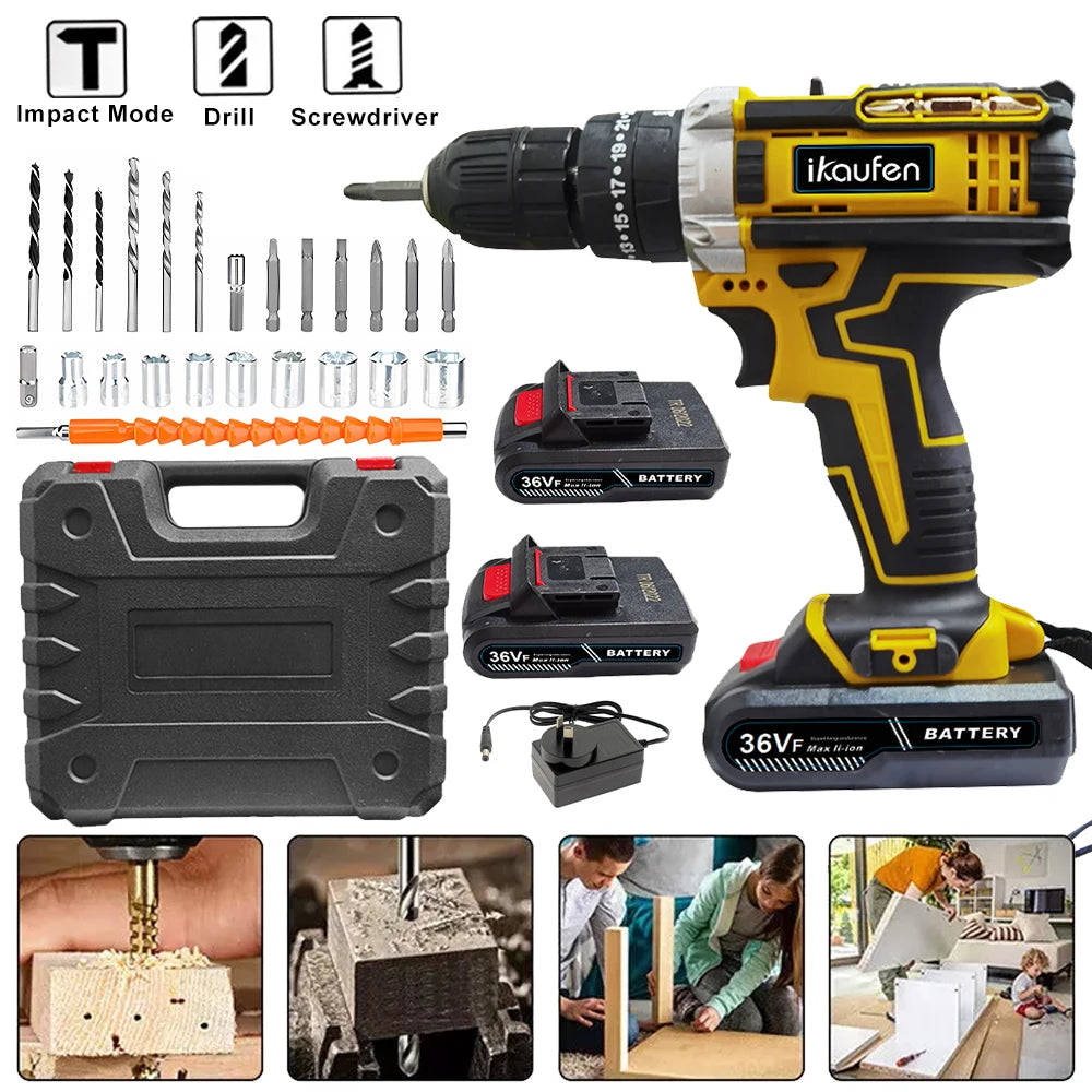Hign-concerned 21V Multifunctional Rechargeable Impact Drill Kit