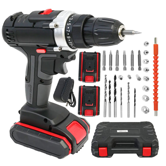 21V Cordless Drill And Impact Driver With 2 Batteries