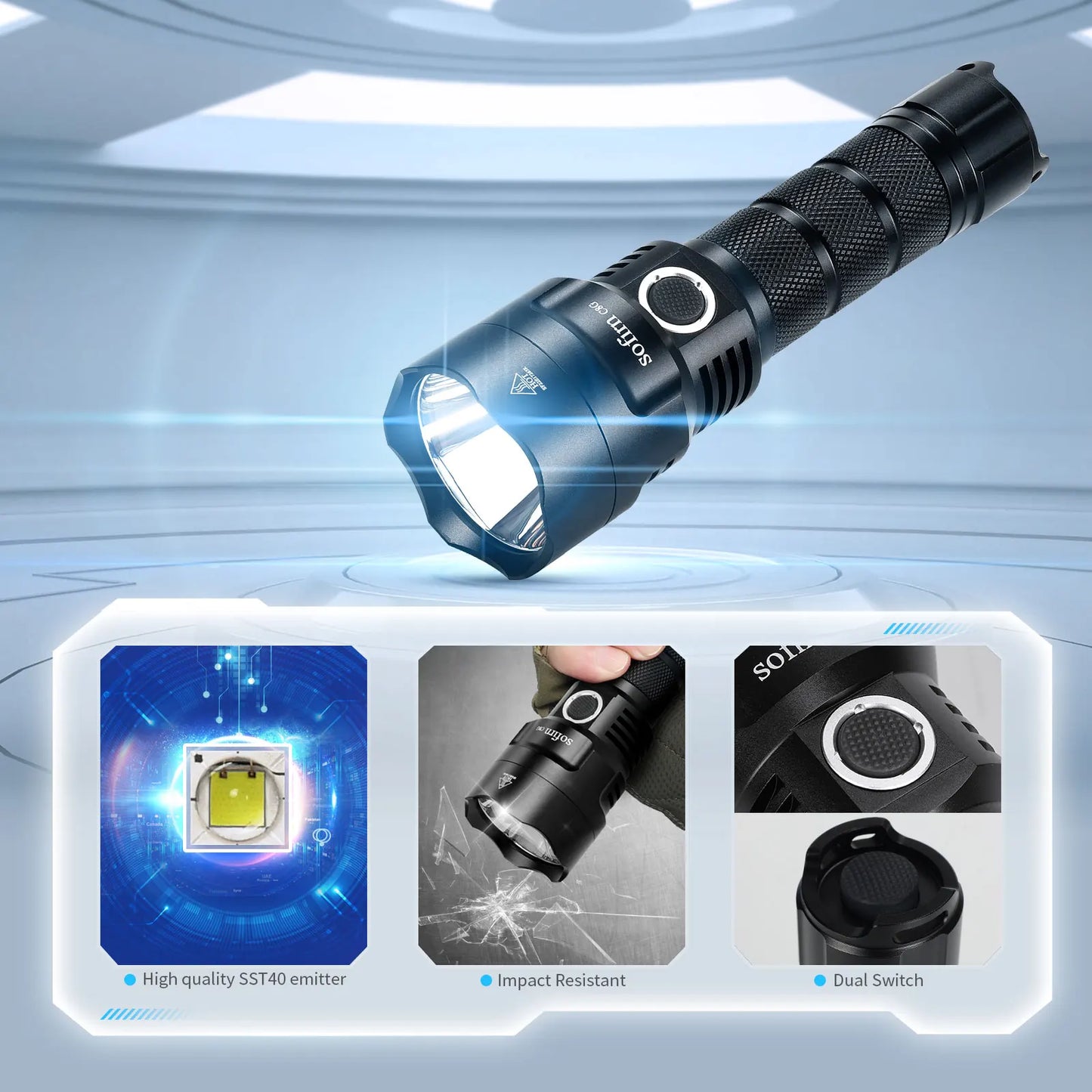 Sofirn C8G Powerful LED Flashlight 21700 SST40 Rechargeable