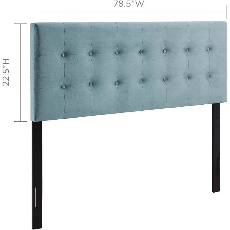 Modway Emily King Biscuit Tufted Performance Velvet Headboard Light Blue