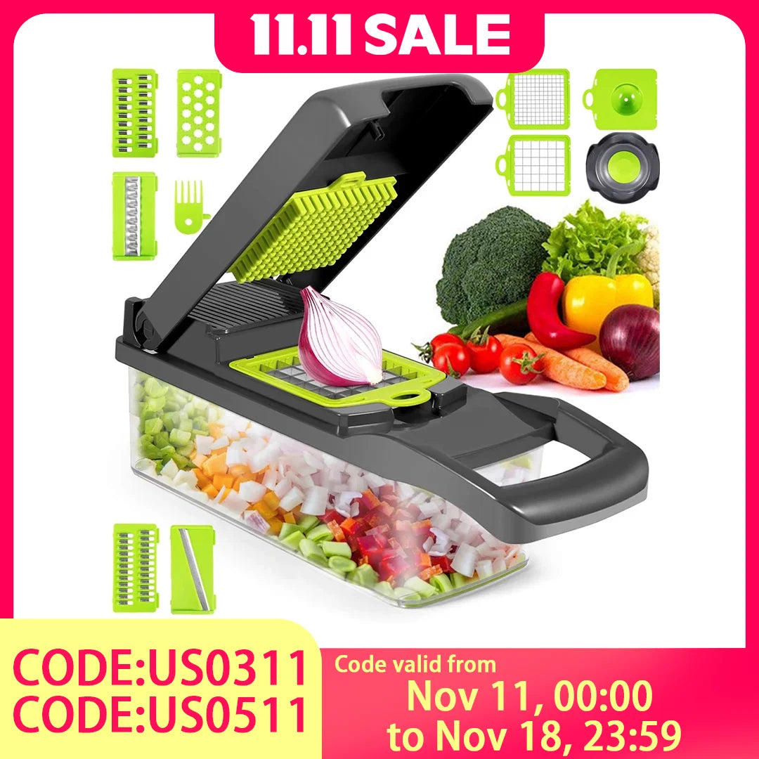 Fruit and Vegetable Tools 16 Piece Vegetable Chopper Set